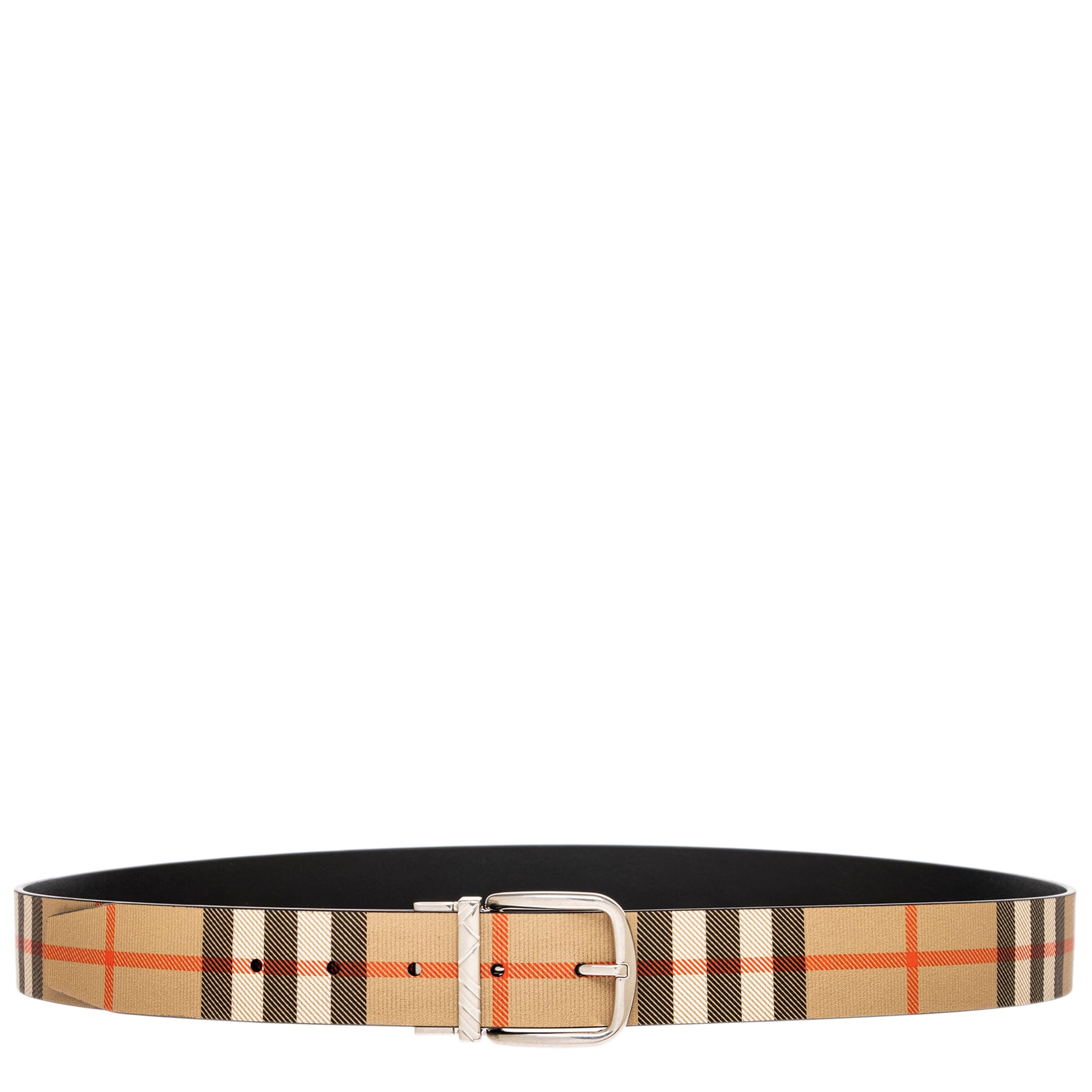 Burberry Men's Reversible Check Pin Belt 1.4" Wide