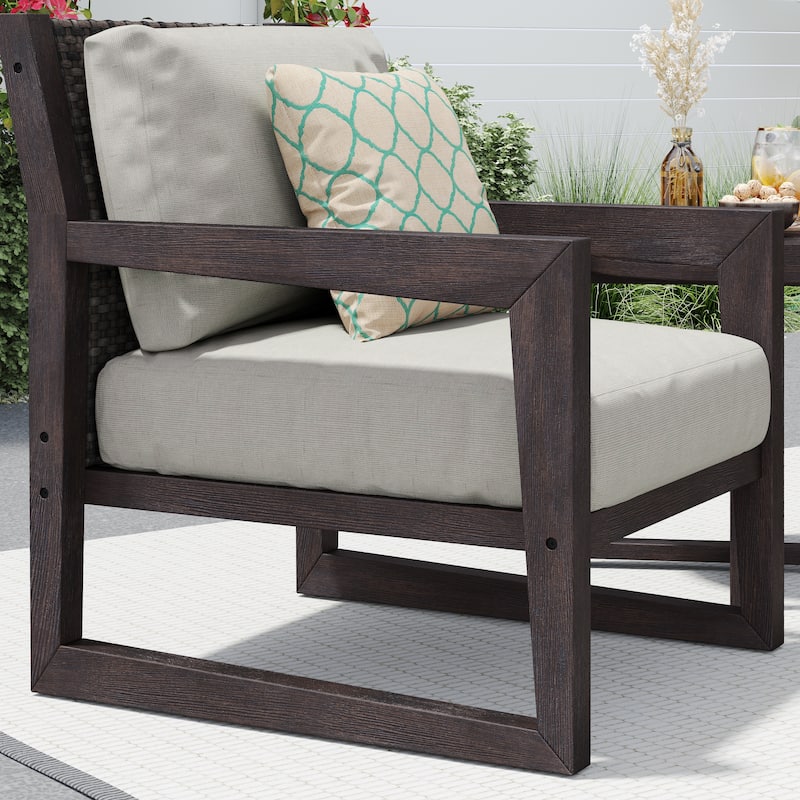 Corvus Augusta 3-piece Outdoor Chat Set with Sunbrella Pillows