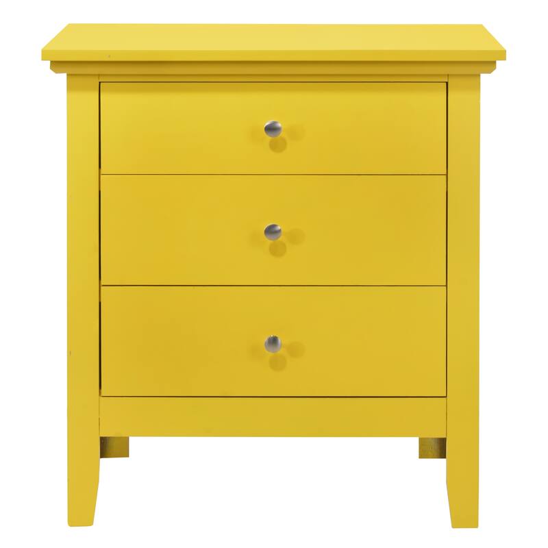 Yellow Casual Nightstand with Bright and Fun Design