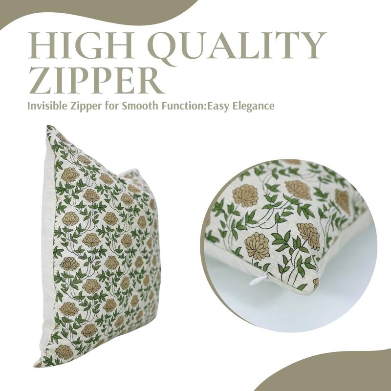 Fabdivine 24x24 Fall Home Decor Cushion Cover Hand Block, Khoobsurat