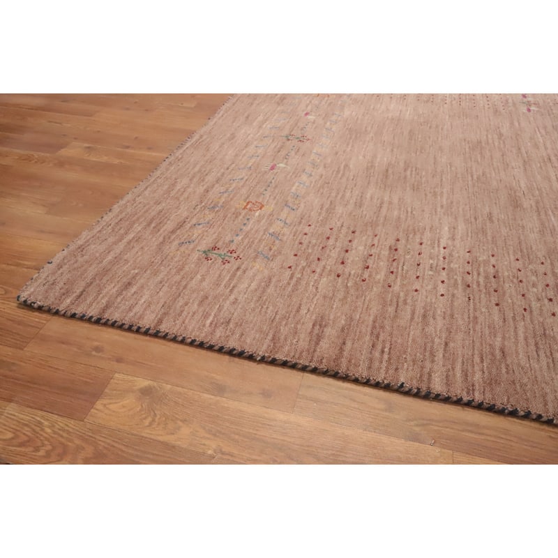 Hand Knotted Oriental 100% Wool Carpet Tribal Animal Pictorial Brown Gabbeh Area Rug - 7' 9'' X 5' 0''