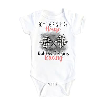 Racing Pink - Baby Boy Girl Clothes Infant Bodysuit Funny Cute Newborn