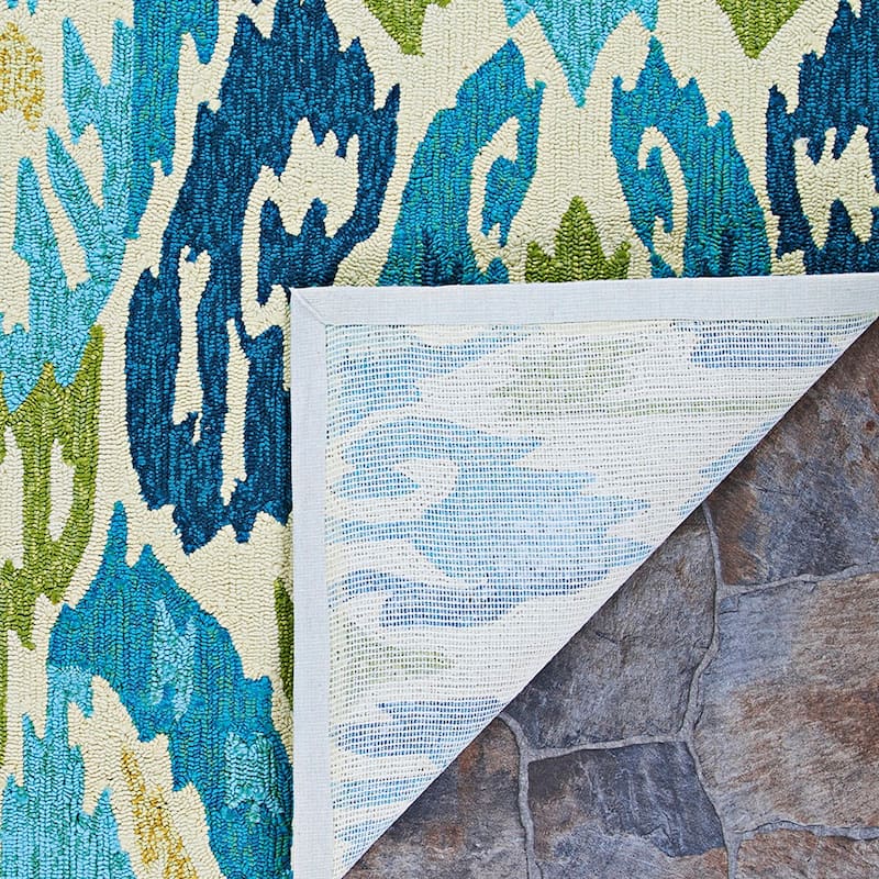 Dream Decor Rugs Miami London Blue Ivory Indoor Outdoor Area Rug