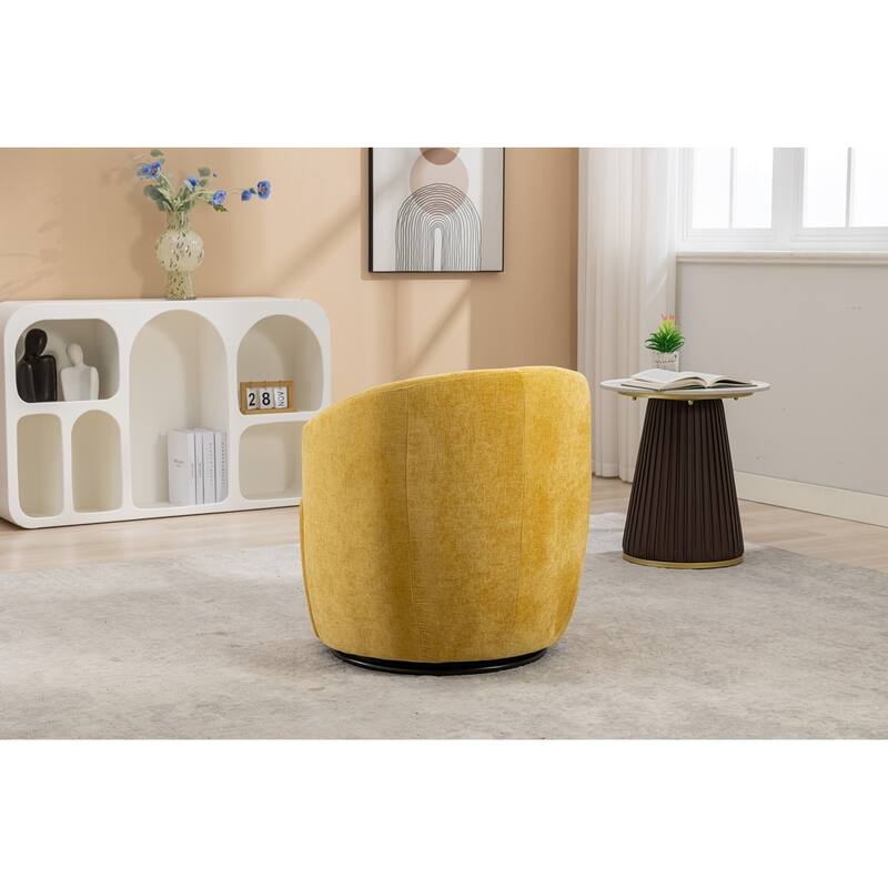 Chenille Fabric Swivel Accent Armchair Barrel Chair