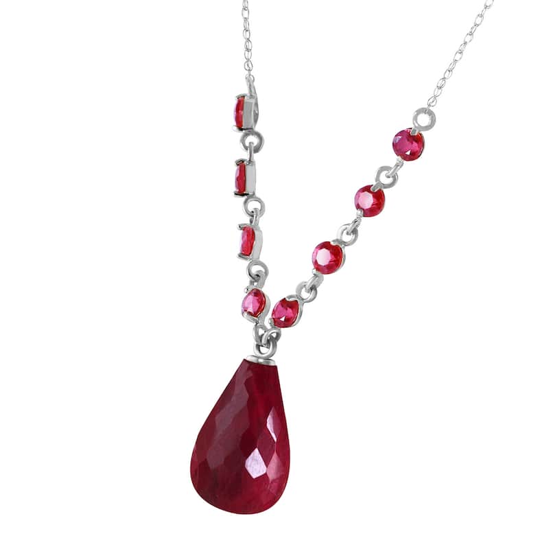 15.8 Carat 14K Solid Gold Everlasting Natural Ruby Briolette Necklace