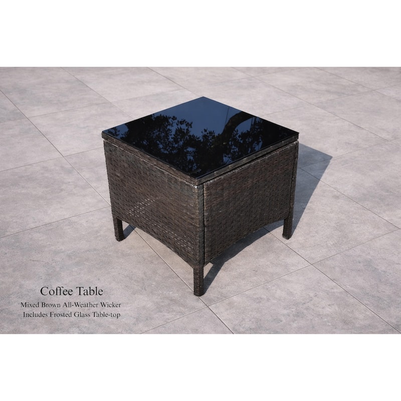 Eternity Brown 6-Piece Wicker Outdoor Chaise Lounge Set with Beige Cushions - N/A