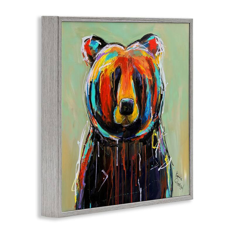 Stupell Abstract Colorful Painted Woodland Creature, Framed Giclee, 12 x 1.5 x 12, Made in USA