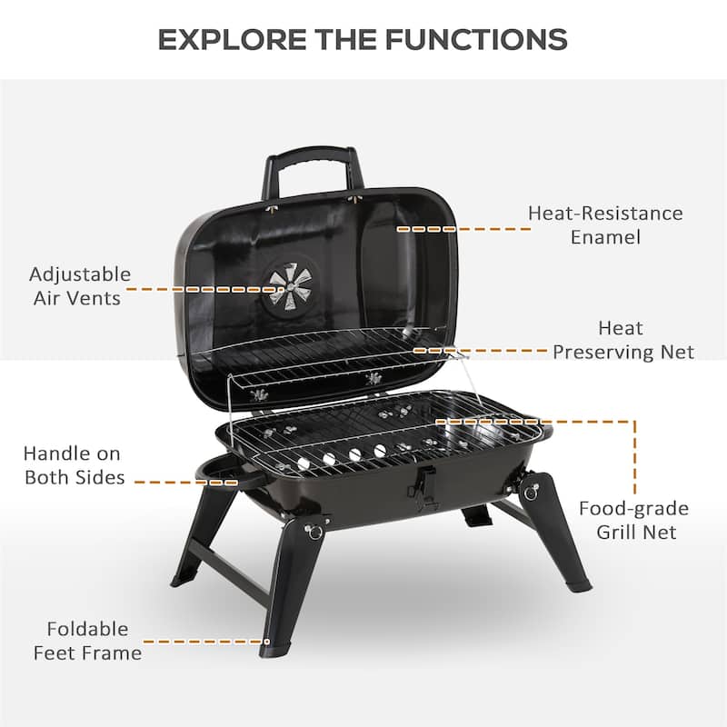 Portable Charcoal Grill Tabletop Small BBQ Grill