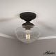 preview thumbnail 1 of 6, Hunter Saddle Creek 1 Light Contemporary Schoolhouse Flush Mount Ceiling Light - Bathroom, Hallway, Bedroom, Entry - Damp Rated! Noble Bronze-Clear Seeded Glass