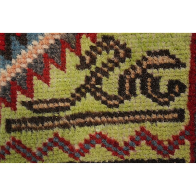 Hand Knotted Oriental 100% Wool Carpet Traditional Medallion Green Tabriz Area Rug - 4' 9'' X 2' 9''