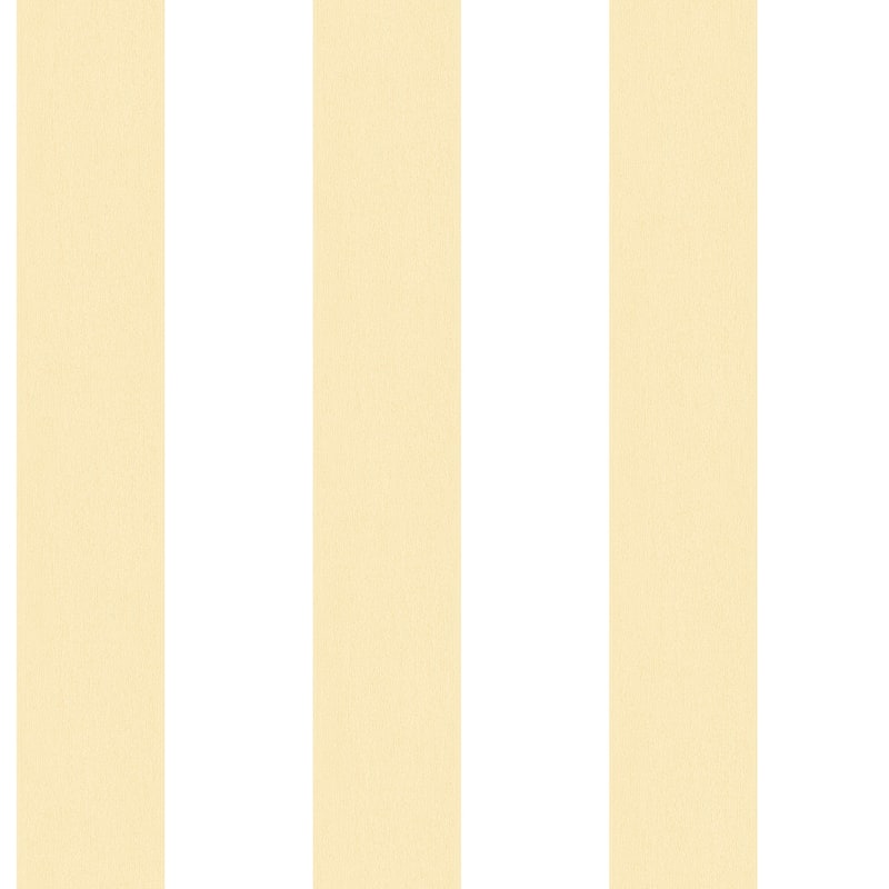 Galerie Wallcoverings Smart Stripes 2 Surface Stripe Vinyl on Non-Woven Matte Wallpaper Roll - 33 feet x 21 inches - Yellow/White