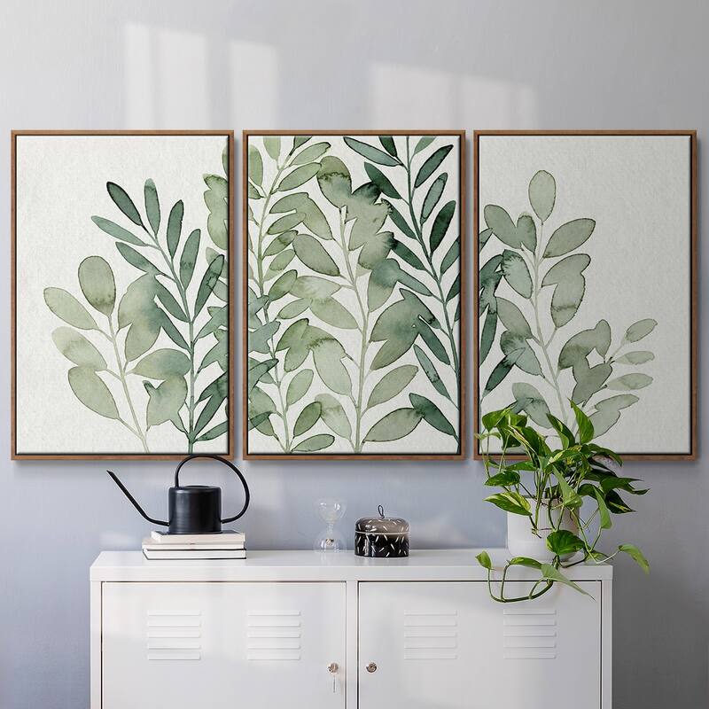 Foraged Greens I - Multi Piece Framed Canvas