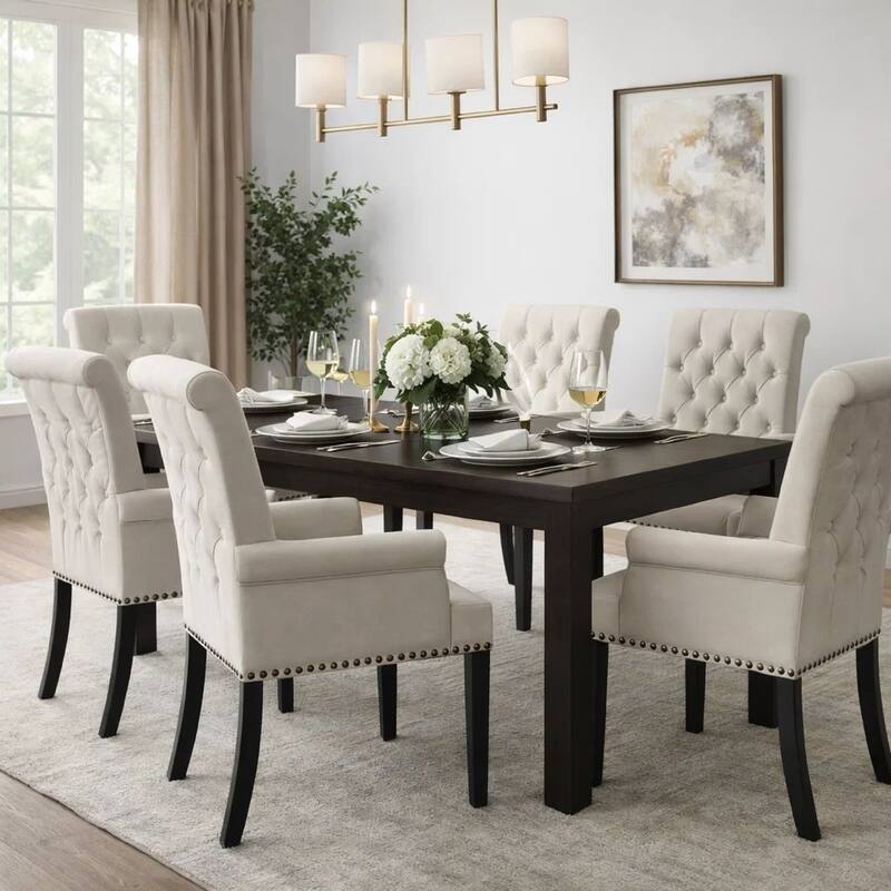 Ali 27 Inch Accent Armchair, Light Gray Fabric Button Tufted Rolled Back