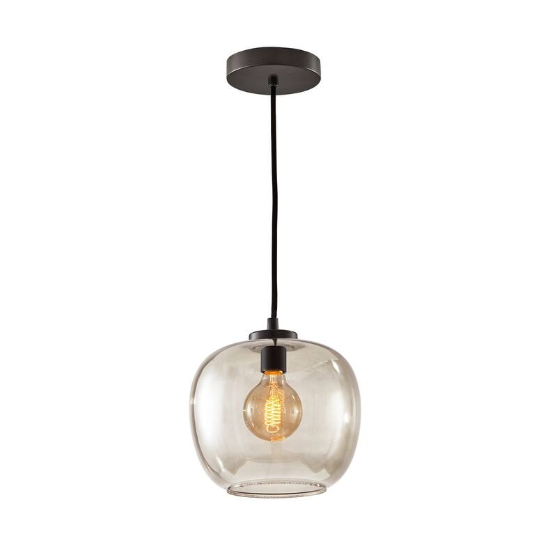 Adesso Smoked Glass Ceiling Pendant Light
