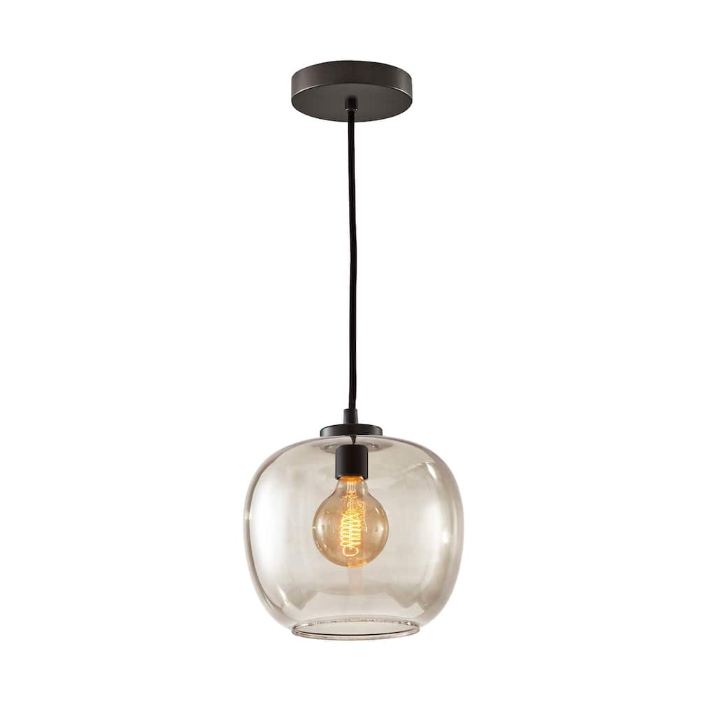 Adesso Smoked Glass Ceiling Pendant Light