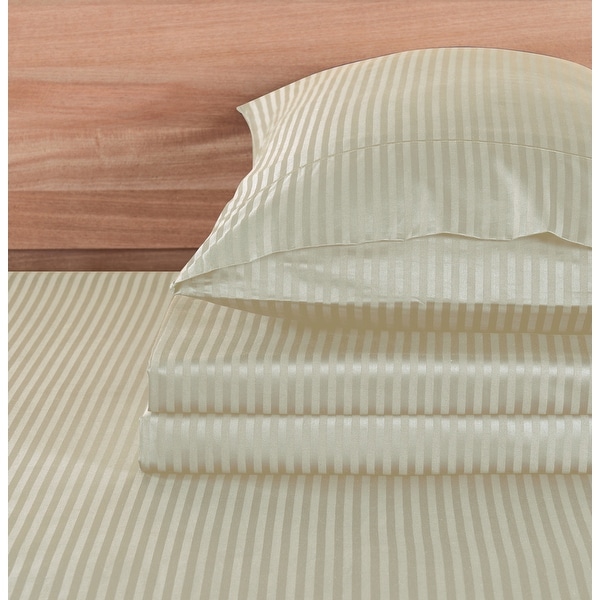Kathy Ireland 500 Thread Count Damask Stripe Sheet Set with