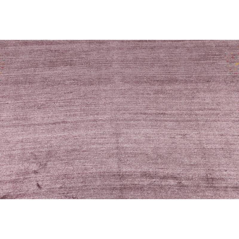 Purple Light Gabbeh Indian Square Area Rug Silk Carpet - 10'0" X 9'8"