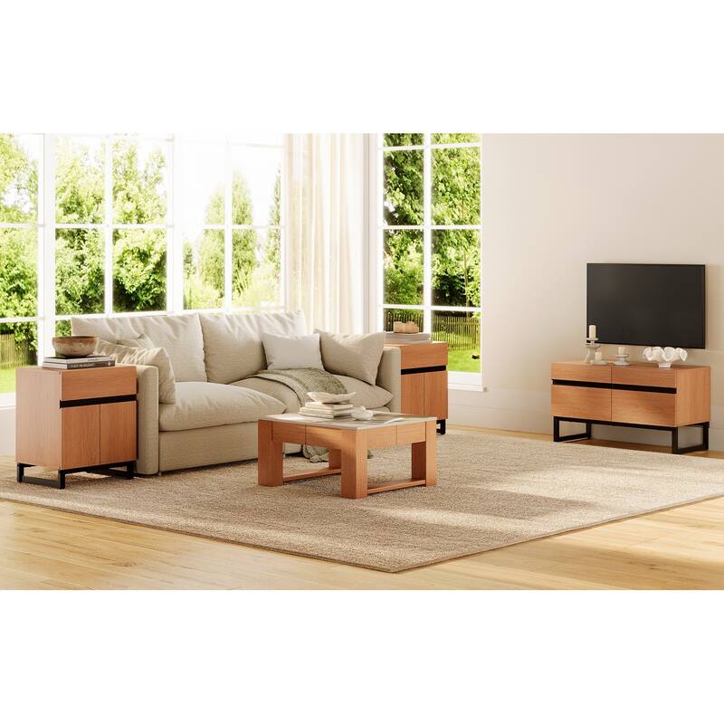 WAMPAT TV Stand and End Table Set of 3
