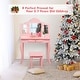 preview thumbnail 5 of 5, Kids Vanity Table and Stool Set Princess Makeup Dressing Table