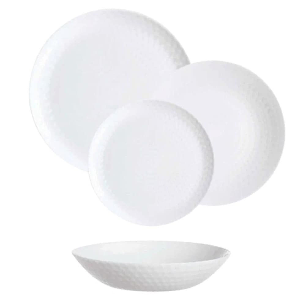 MALACASA Felisa 18-Piece White with Red Edge Porcelain Dinnerware