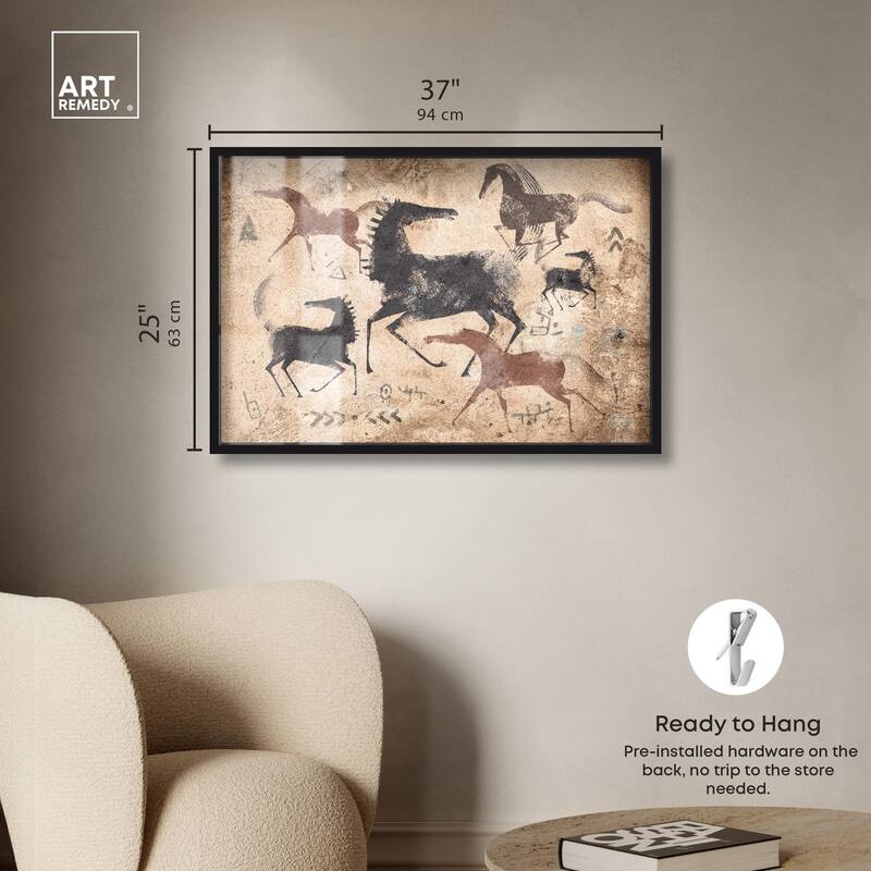 Cave Drawing Horses Shadowbox by Art Remedy