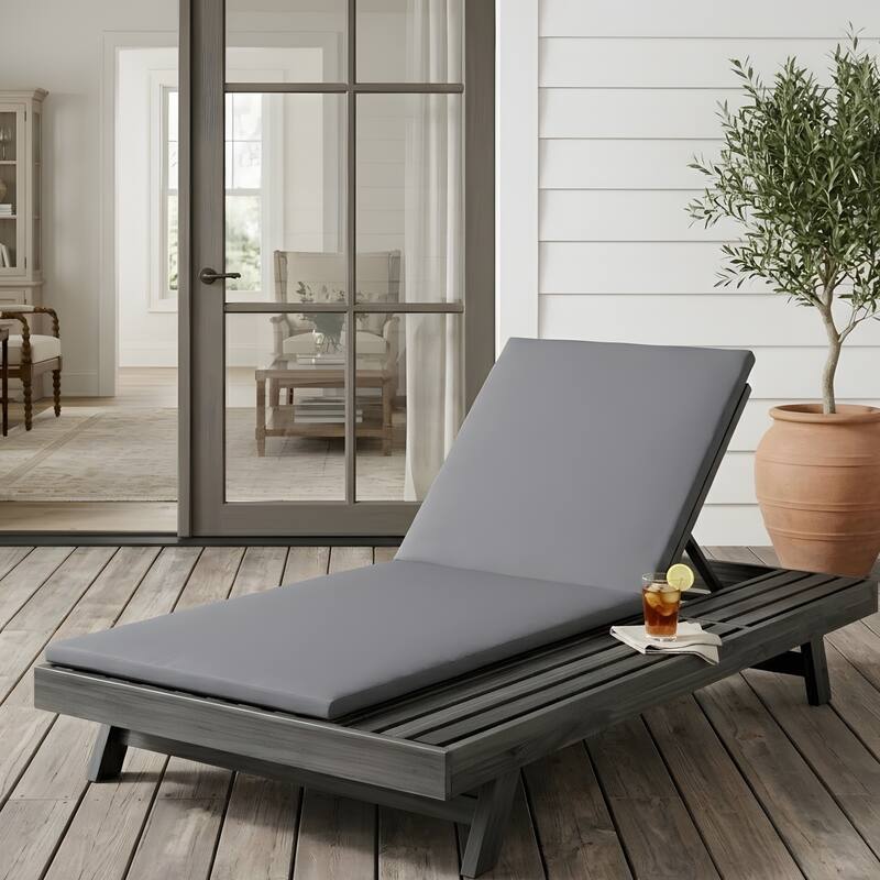 Lounge Chair Set with Open-Sided Design Black Lacquered Locust Wood Frame with Waterproof Cushions
