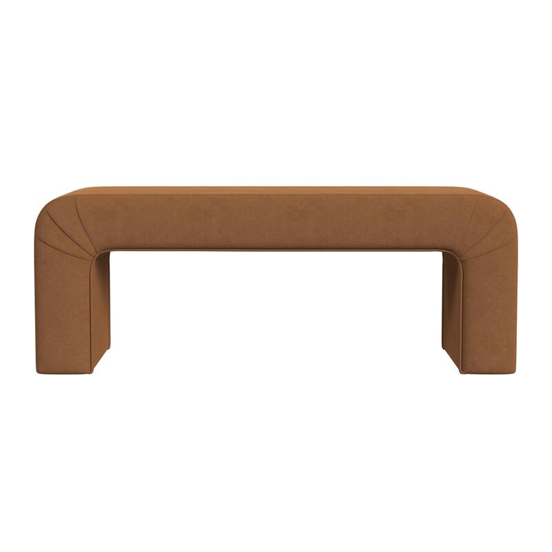 HomePop Arch Channel Bench - Rust Orange Velvet