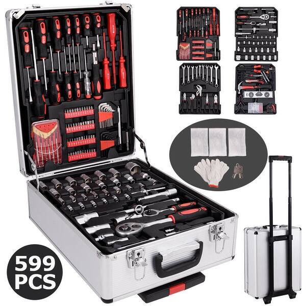 Shop Black Friday Deals On Gymax 599 Pcs Tool Set Mechanics Tool Kit Wrenches Socket Overstock 23061317
