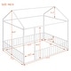preview thumbnail 5 of 19, Full Size Metal Bed House Bed Frame with Fence for Kids