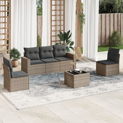 vidaXL Garden Sofa Set Gray PE rattan Large Modular Garden Sofa Set - 21.7 x 21.7 x 14.6