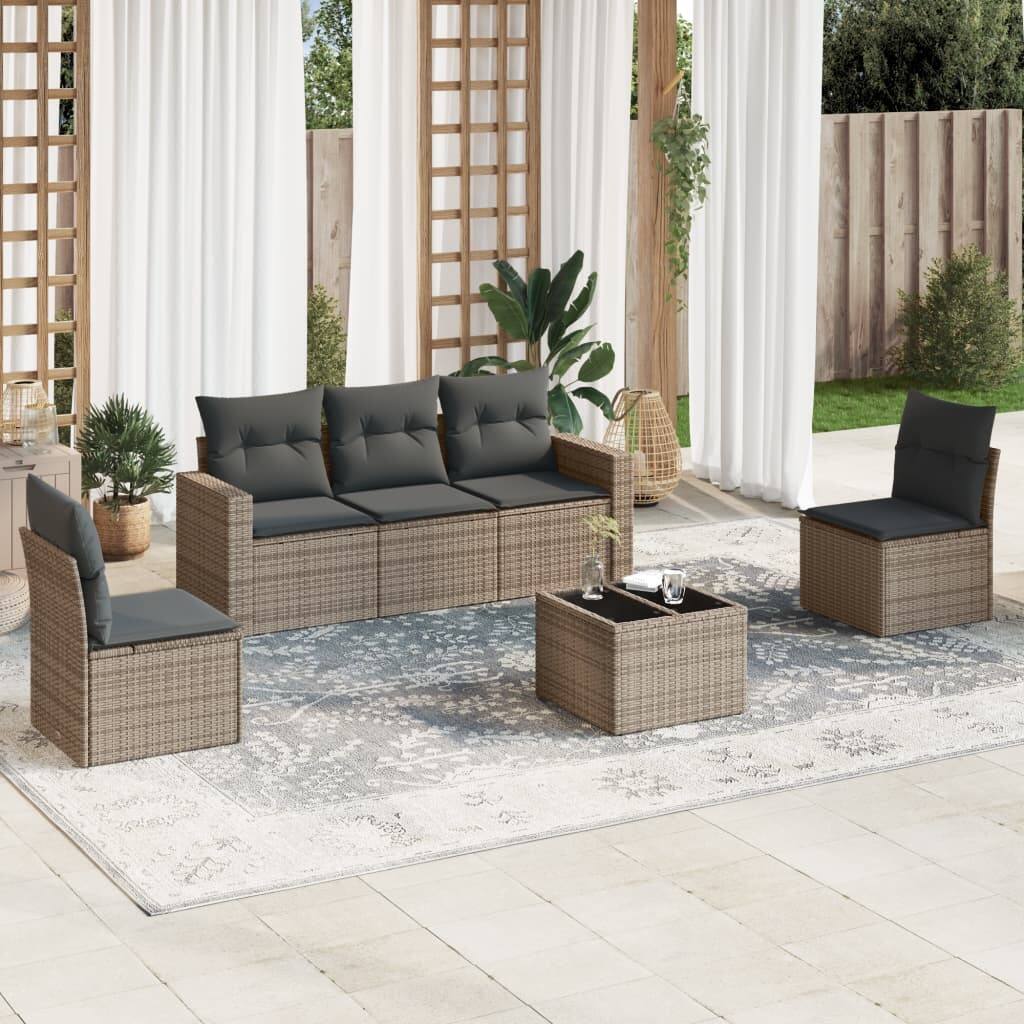 vidaXL Garden Sofa Set Gray PE rattan Large Modular Garden Sofa Set - 21.7 x 21.7 x 14.6