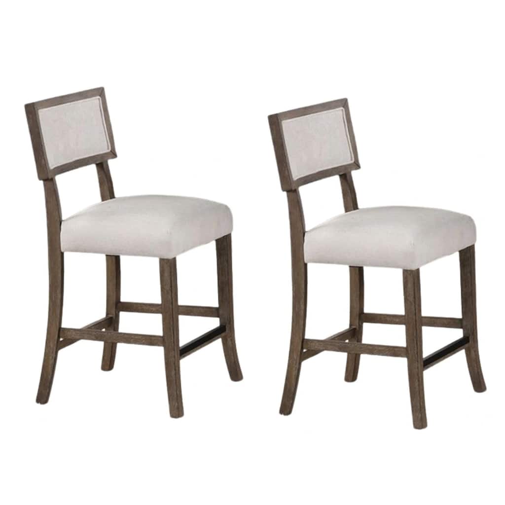 Asten Side Dining Chair Set of 2, Curved Back, Dark Walnut Brown, Gray Seat