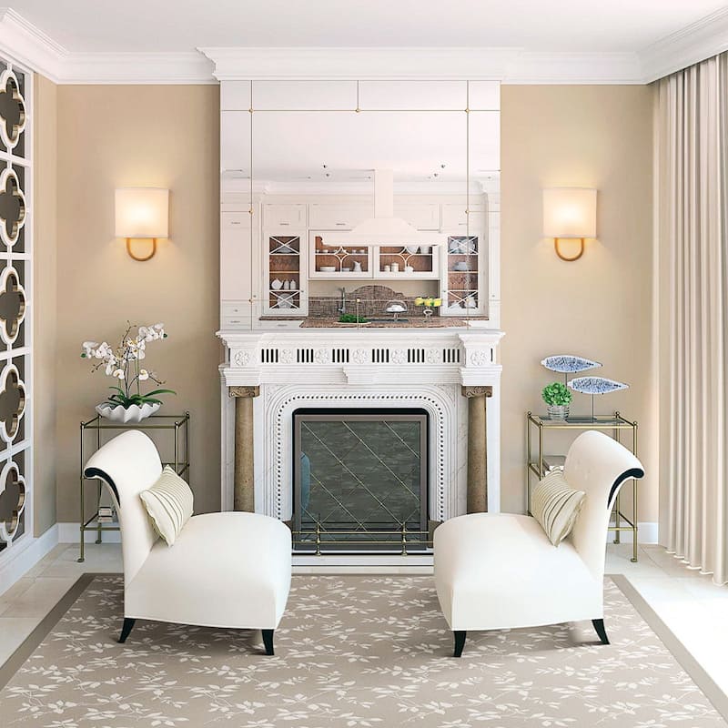1-Light Modern Ivory Fabric Wall Sconce