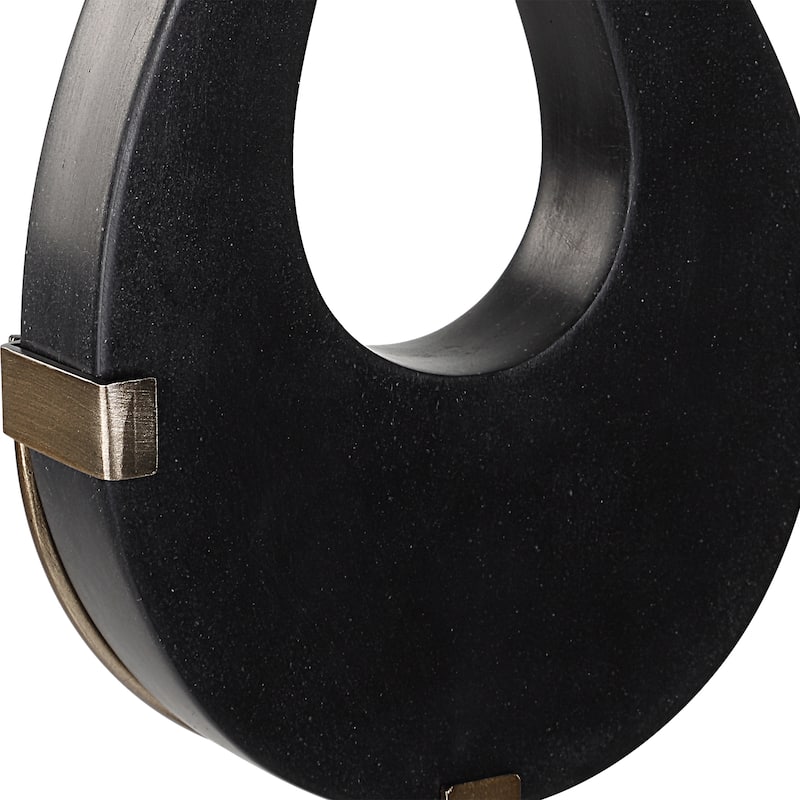 Uttermost Black Flame Sculptures, Set of 2 - 7.25"W x 24.25"H x 4.5"D
