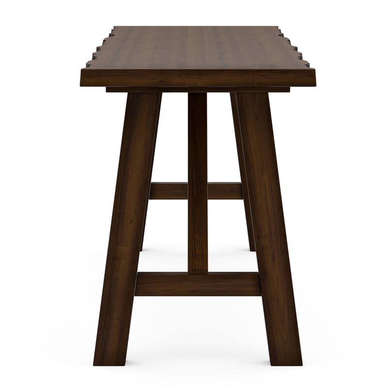 Leesie Rustic Farmhouse Live Edge Brown Wood Bench by Furniture of America