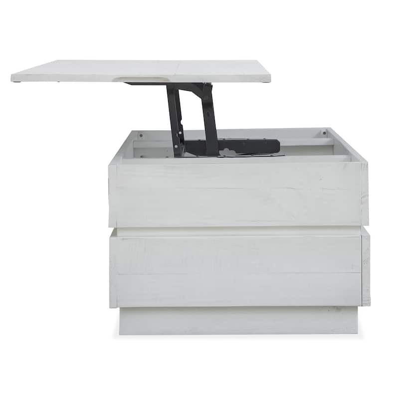 Magnussen Home Claudette Alabaster Lift Top Storage Cocktail Table with Casters - 48''W x 26''D x 18''H