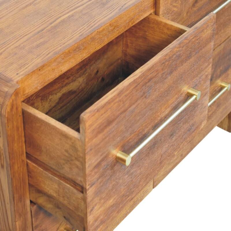 Artisan Furniture Solid Wood Oak line Four Drawer Chest ,Brown with 4-Drawers