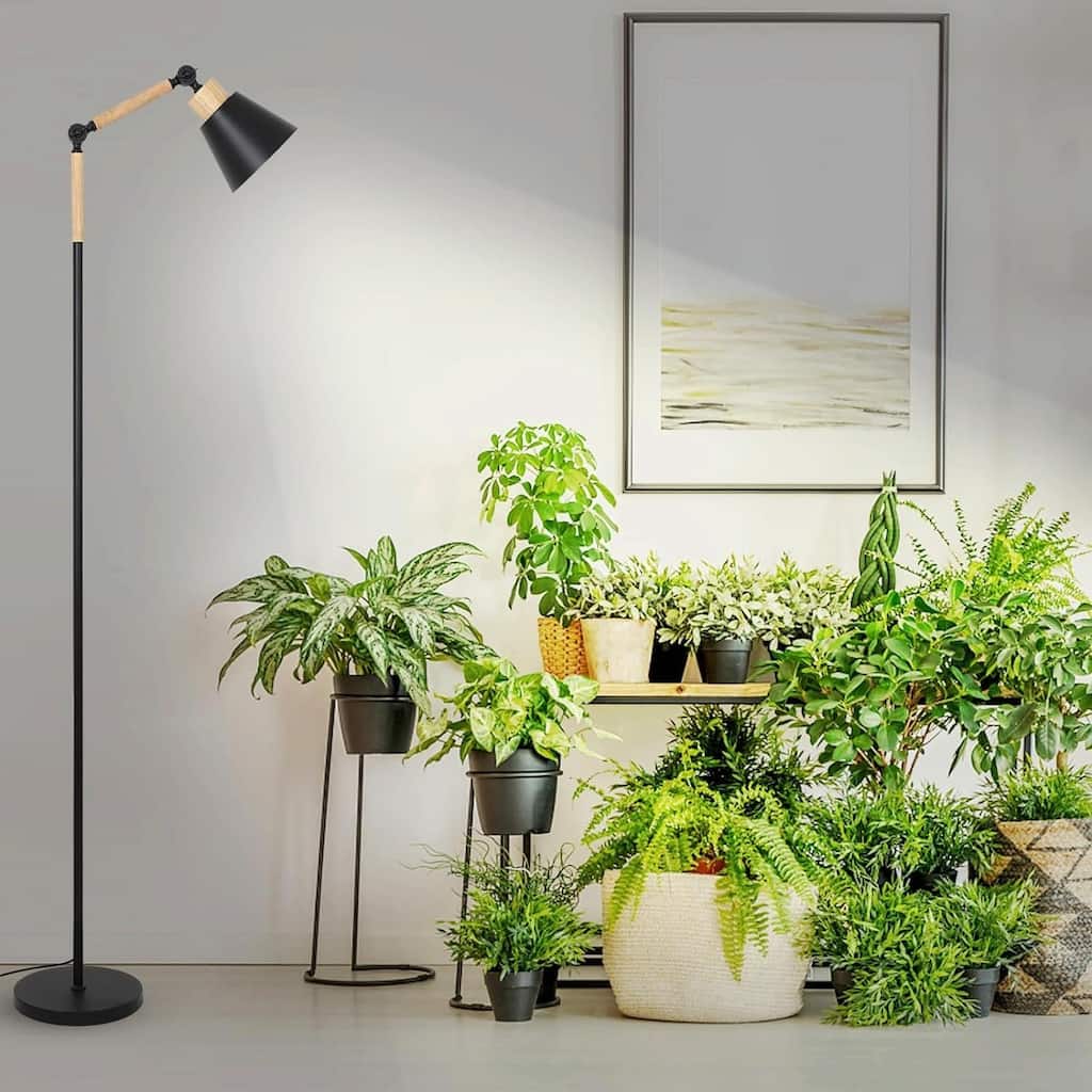 Full Spectrum Grow Light with Adjustable Angle, Height, and Timer - Black