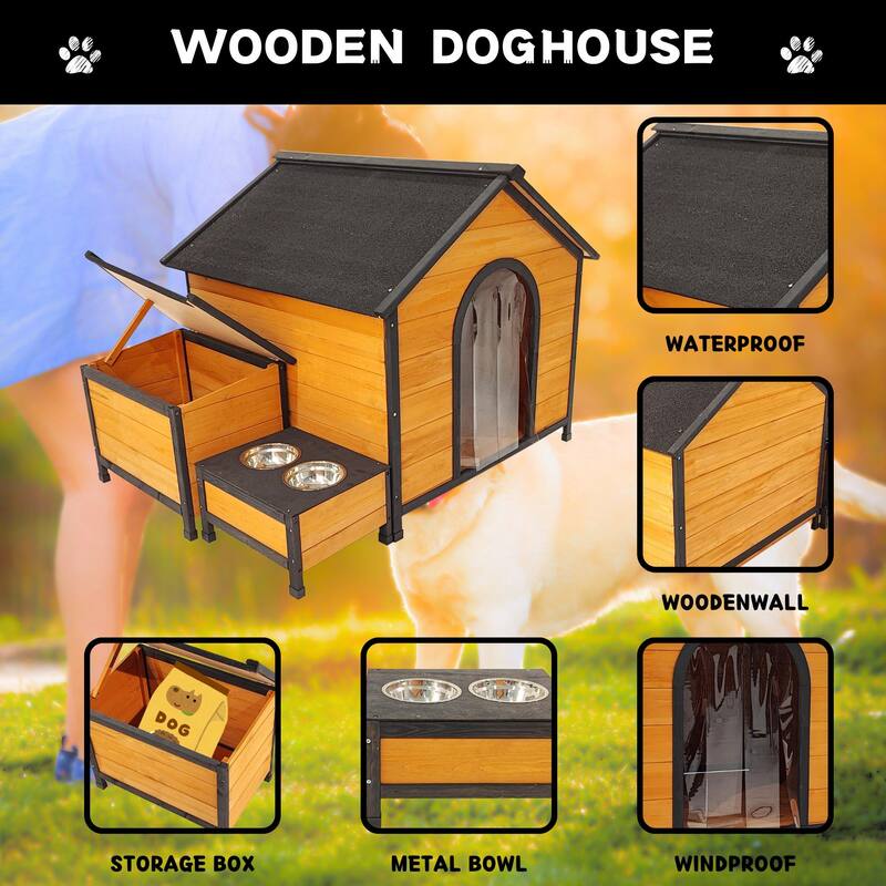 Wearable and Strong Dog House for Playground - Natural