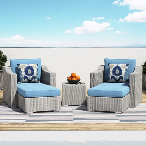 Corvus Martinka Outdoor 5-piece Grey Wicker Furniture Set