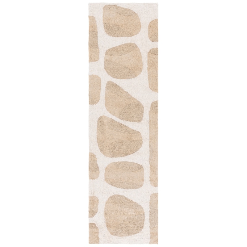 SAFAVIEH Handmade Easy Evina Care Machine Washable Rug - 2'3" x 9' Runner - Beige/Ivory