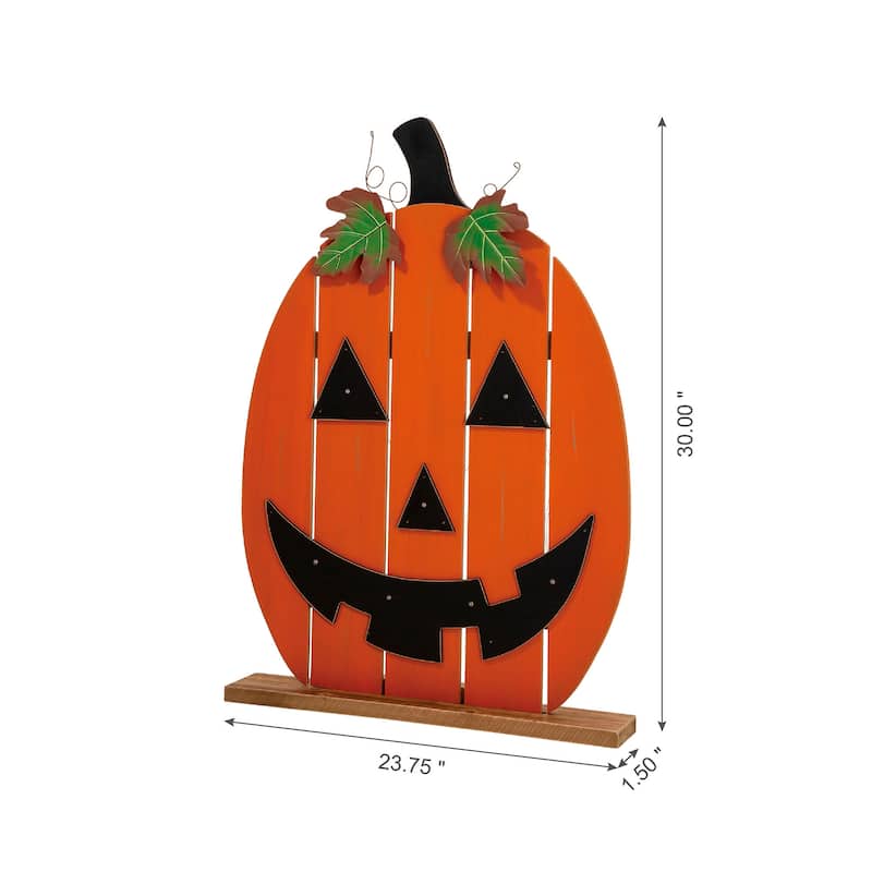 Glitzhome 29"H Halloween Lighted Cutout Pumpkin Porch Decor