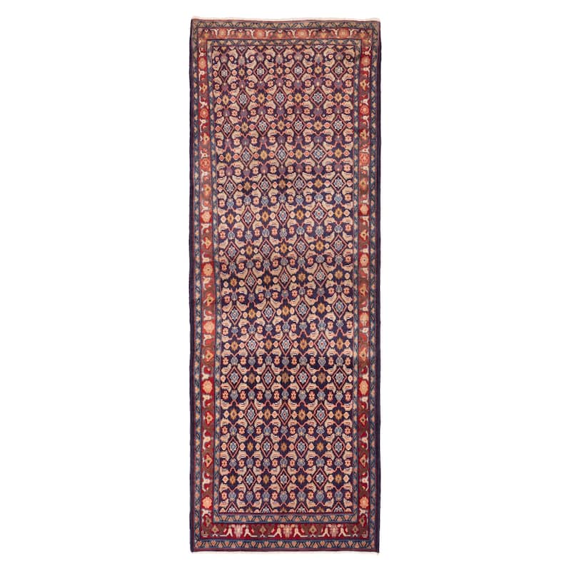 ECARPETGALLERY Hand-knotted Andelz Dark Navy Wool Rug - 3'5 x 10'0