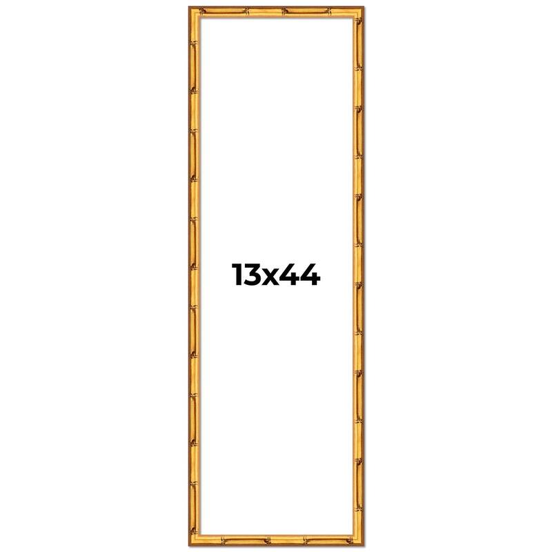 13x44 Frame Gold Bamboo Picture Frame Modern Photo Frame Includes UV Acrylic Shatter Guard Front Acid Free Foam Backing Board