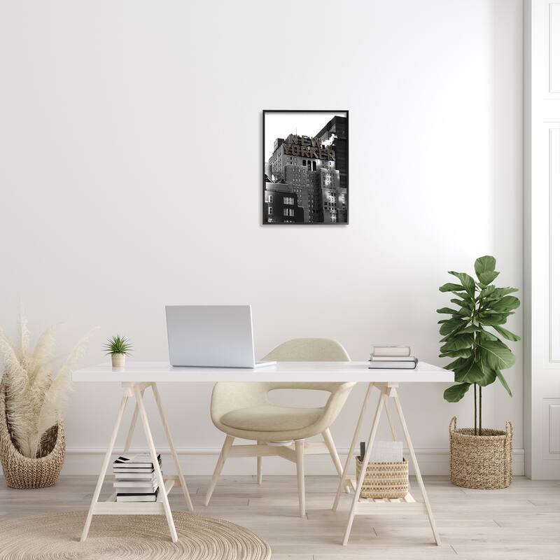 Stupell New York Urban City Building Modern Architecture Photography Framed Wall Art - Grey
