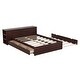 preview thumbnail 24 of 35, Full Size Platform Bed with Trundle and Drawers Wood Full Bed Frame with a Rolling Shelf Platform Bed with Desk - White