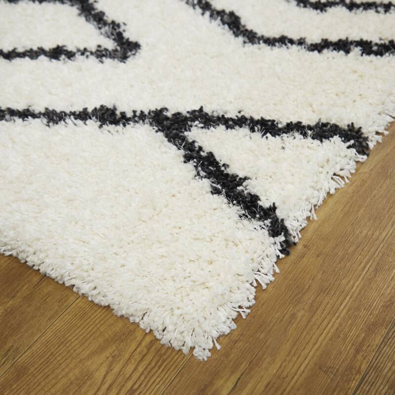 Avram Modern Trellis Shag Area Rug