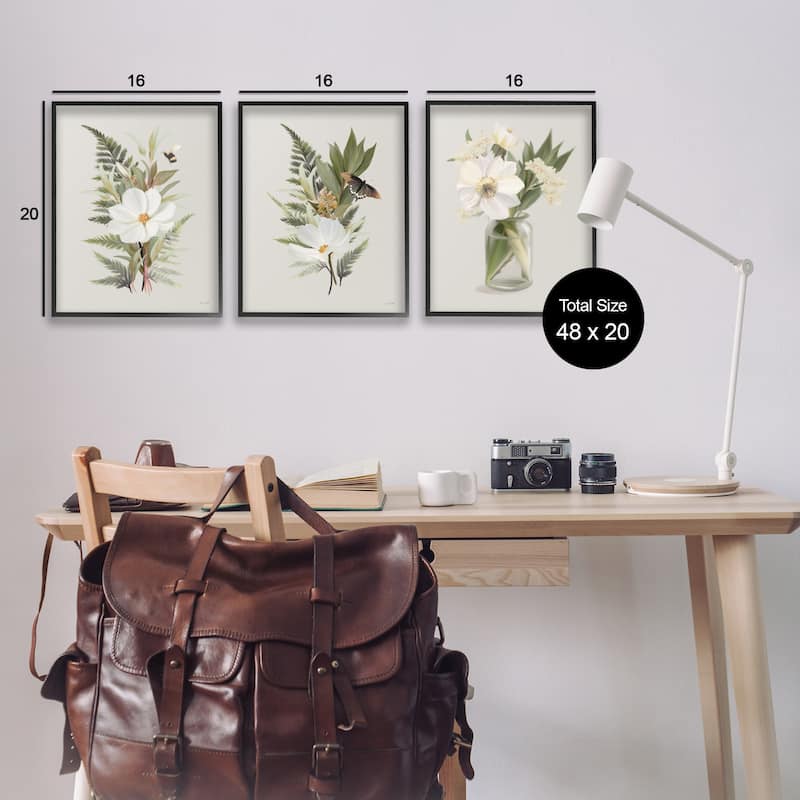 Stupell Country Magnolia Bundles Framed Giclee Art Design By House Fenway (Set of 3)