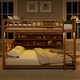 preview thumbnail 12 of 36, Convertible Bunk Bed with LED Storage Wall & Pegboard by Harper&Bright Designs
