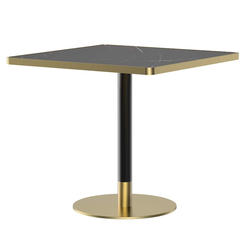 Square Modern Dinning Table 31.5 inches Bistro Table Tulip Table with Faux Marble top - Light Slate Grey